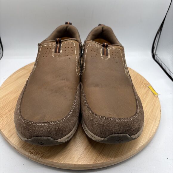 Nunn Bush Mens 10.5 M Brown Leather Suede Slip On Loafers Walking Shoes - Picture 3 of 10